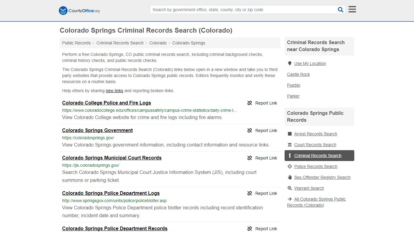 Criminal Records Search - Colorado Springs, CO (Arrests ...